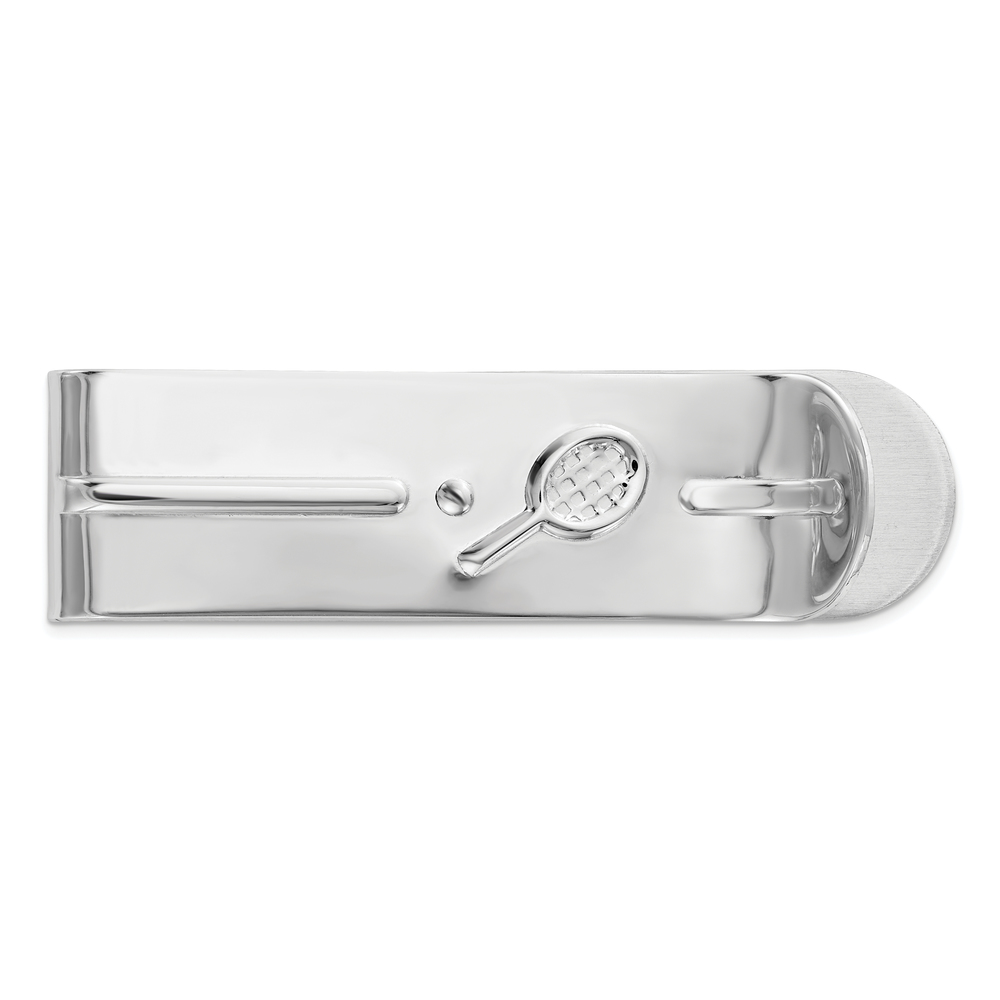 Million Charms 925 Sterling Silver Rhodium-plated Tennis Racquet Money Clip